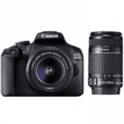 Canon 1300D DSLR Camera Body with Dual Lens: Canon EF-S 18-55 IS II + Tamron AF 70-300 mm F/4-5.6 Di LD Macro Lens (16 GB SD Card + Camera Bag)  (Black)