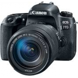 Canon EOS 77D DSLR Camera Body with Single Lens: EF-S18-135 IS USM (16 GB SD Card + Camera Bag)  (Black)