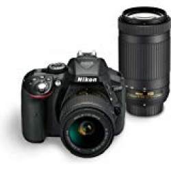 Nikon D5300 24.2MP Digital SLR Camera(Black) with AF-P 18-55 and AF-P DX NIKKOR 70-300mm f/4.5-6.3G VR Kit, Free Camera Bag and 16GB Memory Card 
