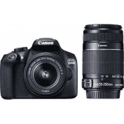 Canon EOS 1300D DSLR Camera Body with Dual Lens: EF-S 18-55 mm IS II + EF-S 55-250 mm F4 5.6 IS II (16 GB SD Card+ Camera Bag)  (Black)