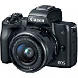 Canon EOS M50 24.1MP Mirrorless Digital SLR Camera (Black) with EF-M 15-45 is STM Lens 