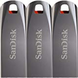 Sandisk 16GB Cruzer Force USB Flash/Pen Drive Durable Metal Casing Pack Of 3Pcs 