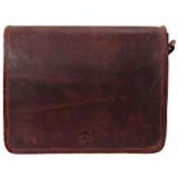 Rustic Town 15 inch Vintage Crossbody Genuine Leather Laptop Messenger Bag 