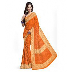Minu Orange Cotton Saree
