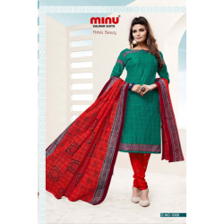 Minu Green Cotton Salwarsuit