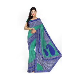Minu Blue & Green Cotton Sarees