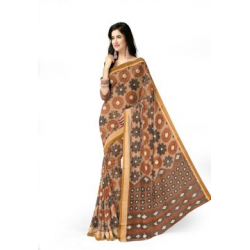 Minu Brown Cotton Sarees