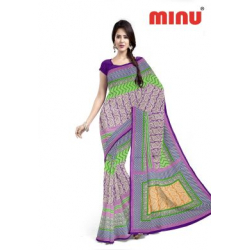 Minu Multi-Color Cotton Printed Sarees