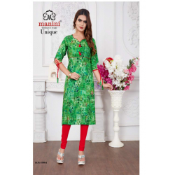 Minu Green Cotton Kurti