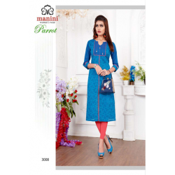 Minu Blue Handloom Designer Kurti