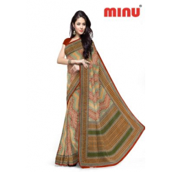 Minu Multi-Color Cotton Printed Sarees