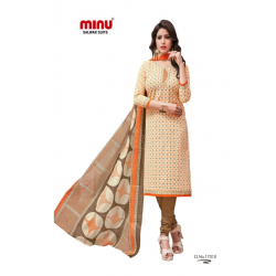 Minu Cream Cotton Regular Wear Salwarsuit