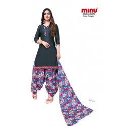 Minu Navy Blue Cotton Salwarsuit