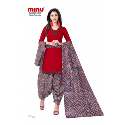 Minu Red Cotton Salwarsuit