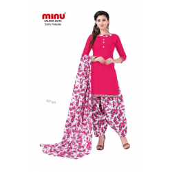 Minu Pink Cotton Salwarsuit