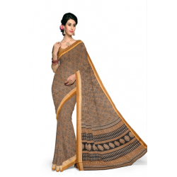 Minu Brown Cotton Sarees
