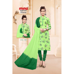 Minu Green Rayon New Designer Digital Print Salwarsuit