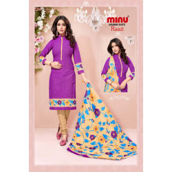 Minu Purple Cotton New Print Pattern Salwarsuit