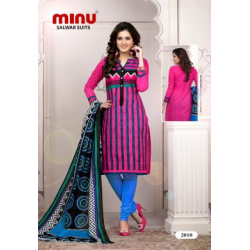 Minu Pink Cotton Stitched Salwar Suits Kurti