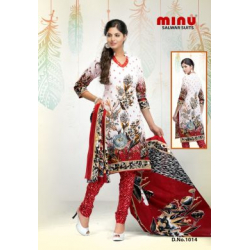 Minu White Cotton Stitched Salwar Suits Kurti