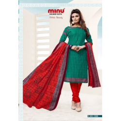 Minu Green Cotton Salwarsuit