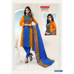 Minu Blue Cotton Salwarsuit