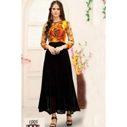 Minu Almond Black Cotton Gown