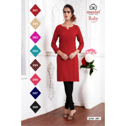 Minu Red Cotton Kurti