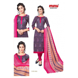 Minu Voilet Cotton Printed Salwarsuit