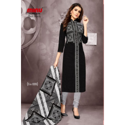 Minu Black Cotton Black N Black New Pattern Salwarsuit