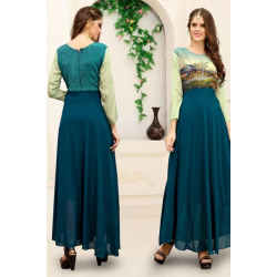 Minu Peach Green Cotton Gown