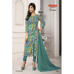Minu Green Rayon Top Salwarsuit