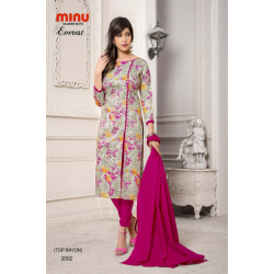 Minu Grey Rayon Top Salwarsuit