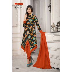 Minu Black Rayon Top Salwarsuit