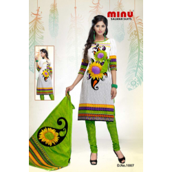 Minu Off White Cotton Stitched Salwar Suits Kurti