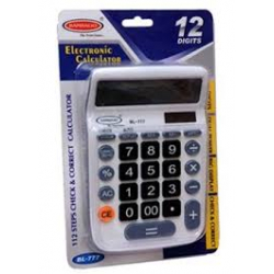 Bambalio 12 Digits Portable Adjustable Angle Dual Power Calculator [BL - 777]