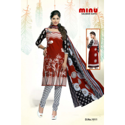 Minu Brown Cotton Stitched Salwar Suits Kurti
