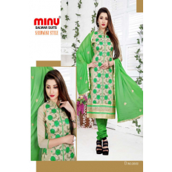 Minu Green Embroidered Party Wear Designer Salwarsuit