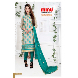 Minu Peach Embroidered Party Wear Designer Salwarsuit
