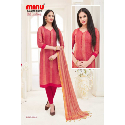 Minu Red Handloom Cotton Season Wear Salwarsuit