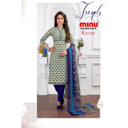 Minu Multi Color Cotton Regular Wear Salwarsuit