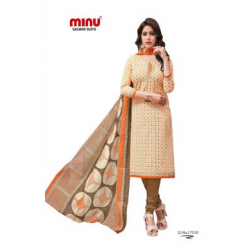 Minu Cream Cotton Regular Wear Salwarsuit