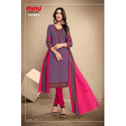 Minu Purple Cotton Regular Wear Design Salwarsuit