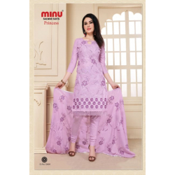 Minu Pink Embroidered Cotton Salwarsuit