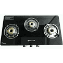 Faber COOKTOP Splendor Glass 3 Burner Gas Stove (Black) 