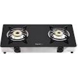 Pigeon By Stovekraft Favourite 2-Burner Glass Top Gas Stove, Black 