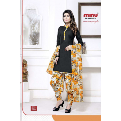 Minu Black Cotton Salwarsuit