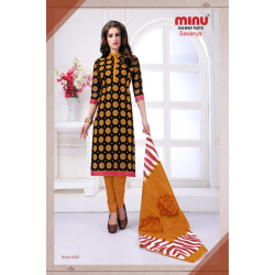 Minu Black Printed Cotton Salwarsuit