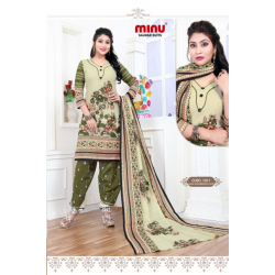 Minu Green Cotton Salwarsui
