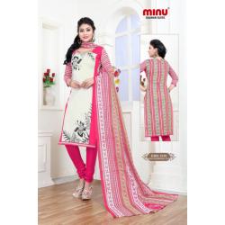 Minu White Cotton Salwarsuit